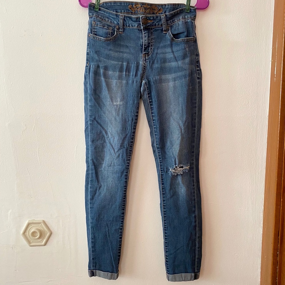 Skinny Semi Ripped Wax Jeans